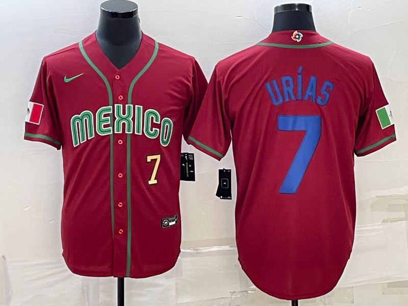 Men 2023 World Cub Mexico #7 Urias Red Nike MLB Jersey40->more jerseys->MLB Jersey